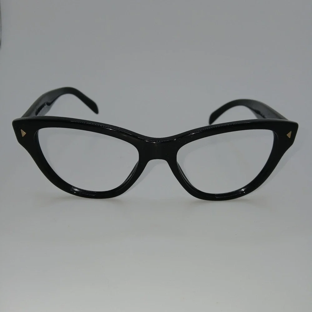 Prada VPR 23S Unisex Eyeglasses Frame Black Cat Eye Full Rim 52-17-140 mm